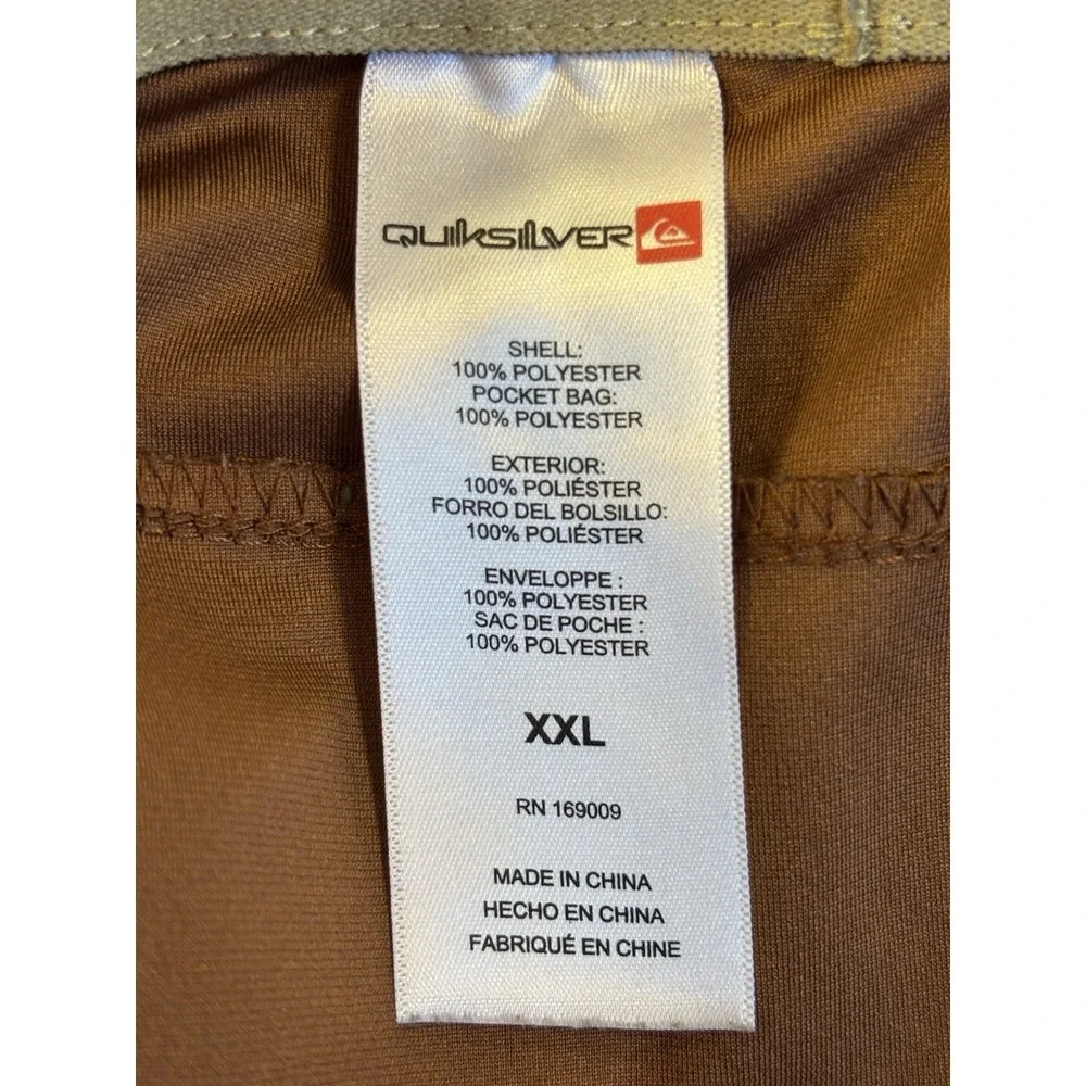 Quicksilver Men's XXL Brown Four Way Stretch Moisture Wicking Shorts Athletic